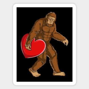 Bigfoot Sasquatch Heart Valentines Day Gift Boys Kids Magnet